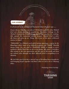 Thasang ghar ditital menu