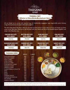 Thasang ghar ditital menu