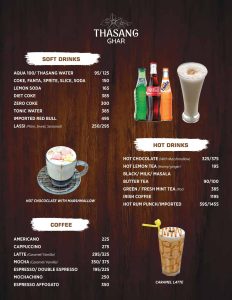 Thasang ghar ditital menu